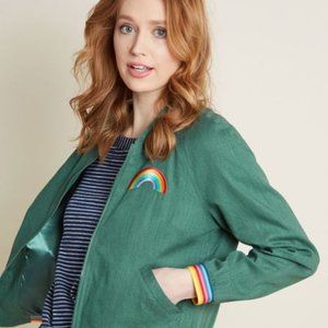 Modcloth Rainbow Bomber Jacket